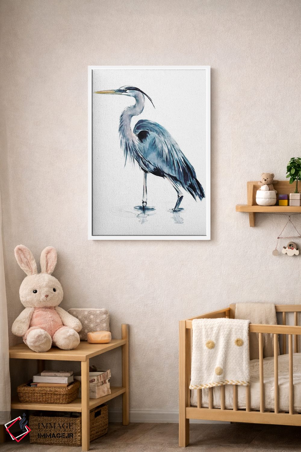 تابلو دکوراتیو هرون آبی ۲ اثر جنیفر پکستون پارکر - D4W