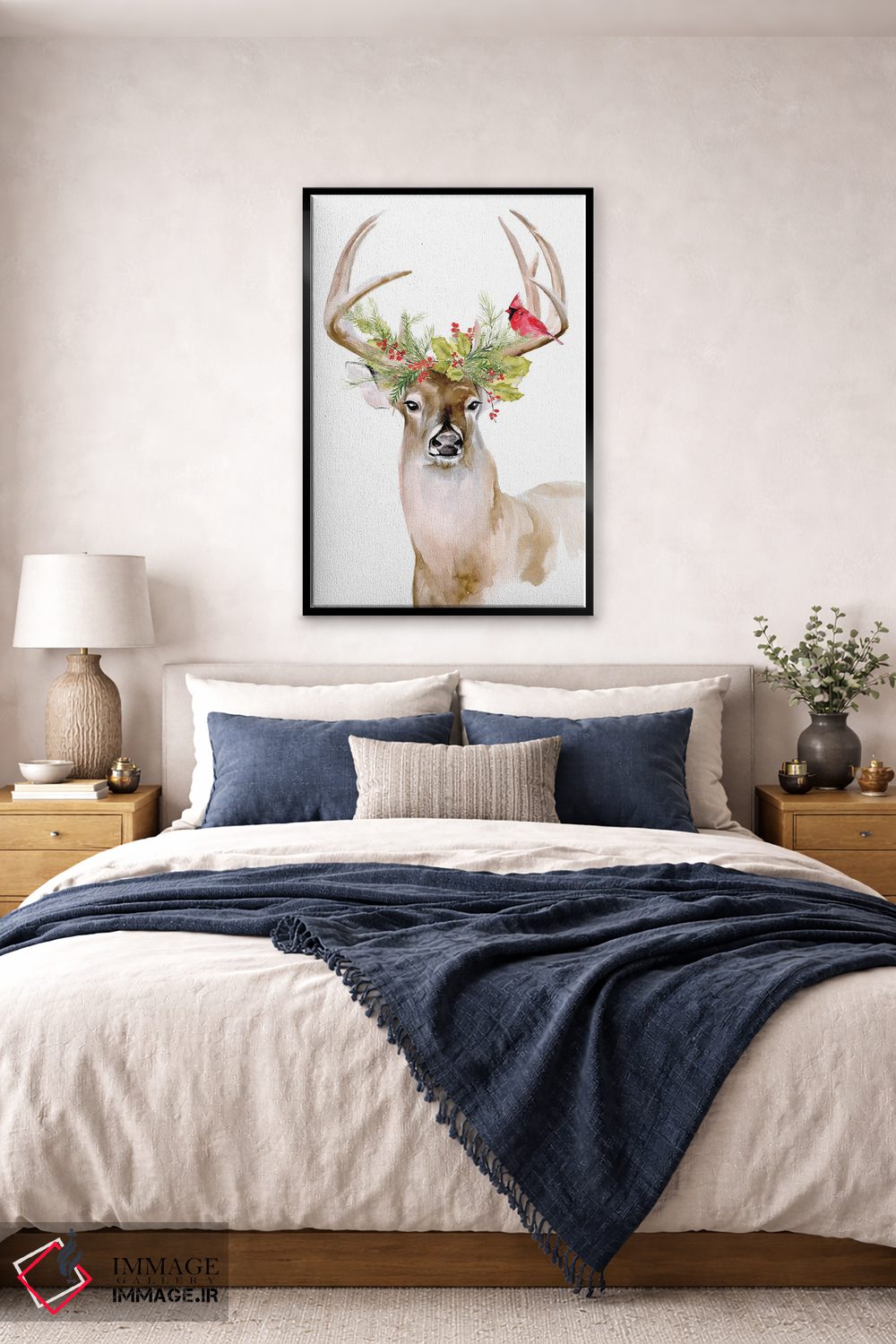 تابلو دکوراتیو گوزن تعطیلات ۱ اثر جنیفر پکستون پارکر - D5B