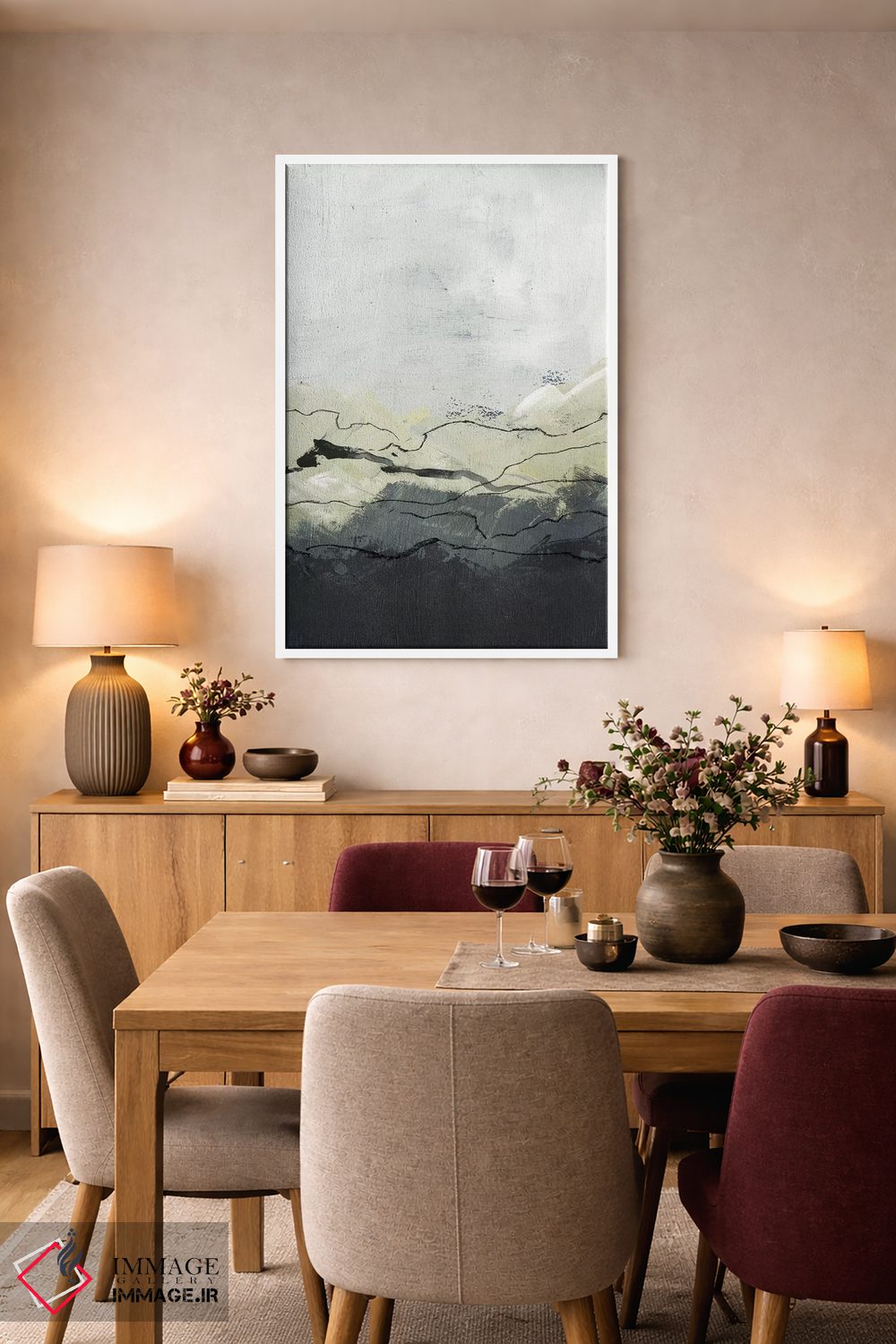 تابلو انتزاعی کوهستان های زمستانی ۲ اثر جنیفر پکستون پارکر - D6W