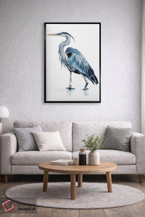 تابلو دکوراتیو هرون آبی ۲ اثر جنیفر پکستون پارکر - D6B