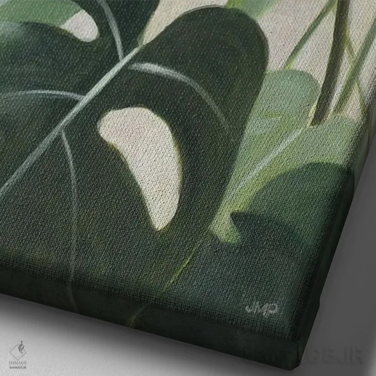 تابلو مدرن مطالعه گرمسیری ۴ اثر جولیا پورینتون - نمای نزدیک بافت بوم