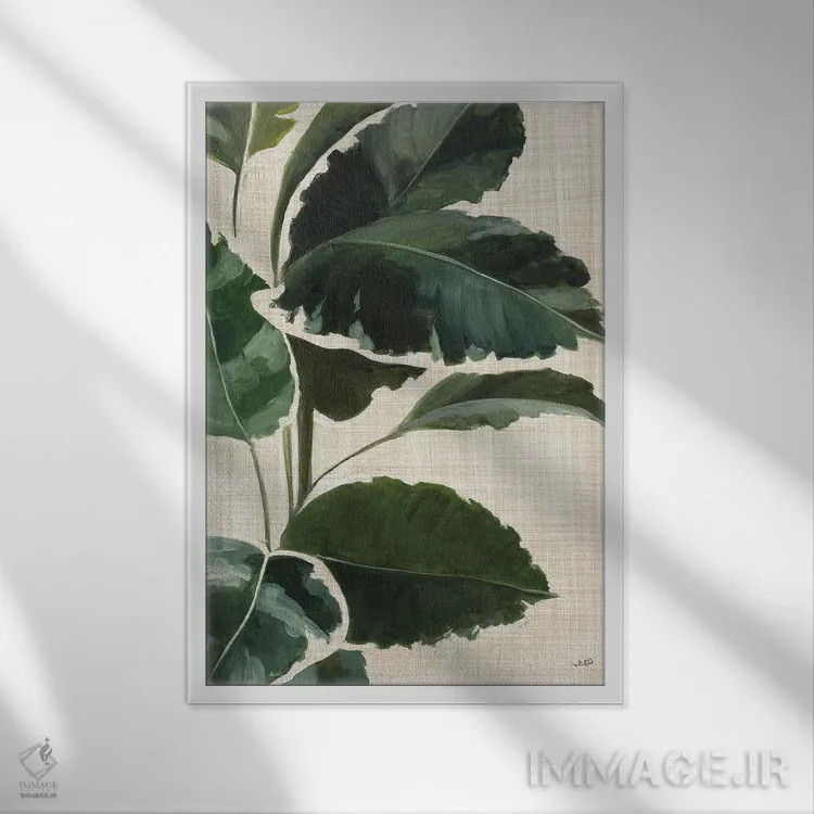 تابلو مدرن مطالعه گرمسیری ۱ اثر جولیا پورینتون - نمای قابدار سفید