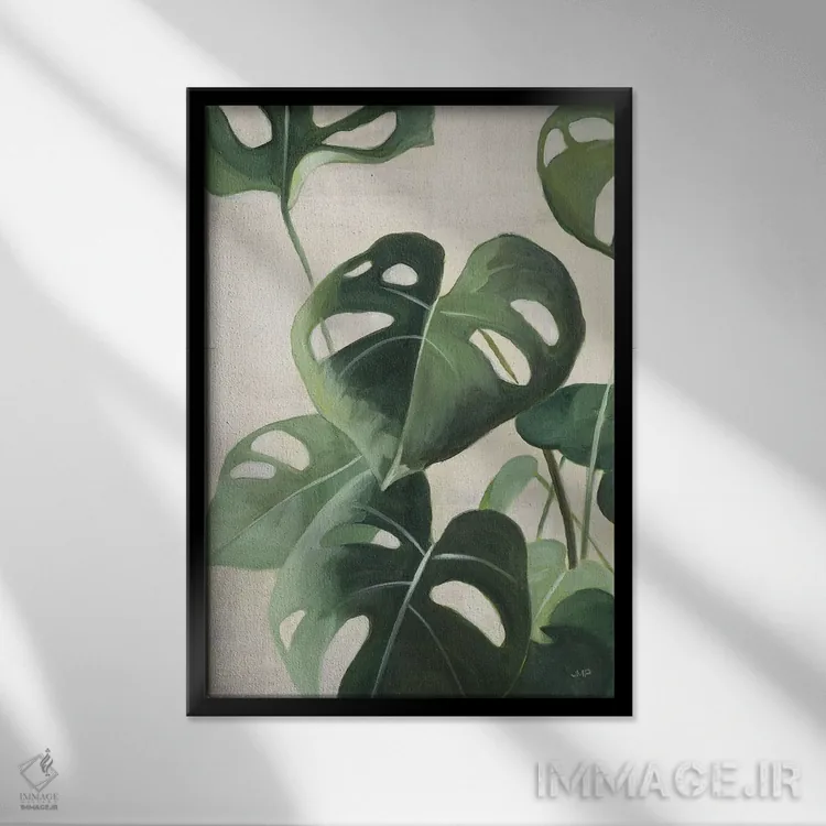 تابلو مدرن مطالعه گرمسیری ۴ اثر جولیا پورینتون - نمای قابدار مشکی