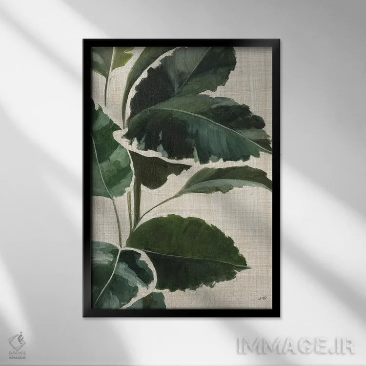 تابلو مدرن مطالعه گرمسیری ۱ اثر جولیا پورینتون - نمای قابدار مشکی