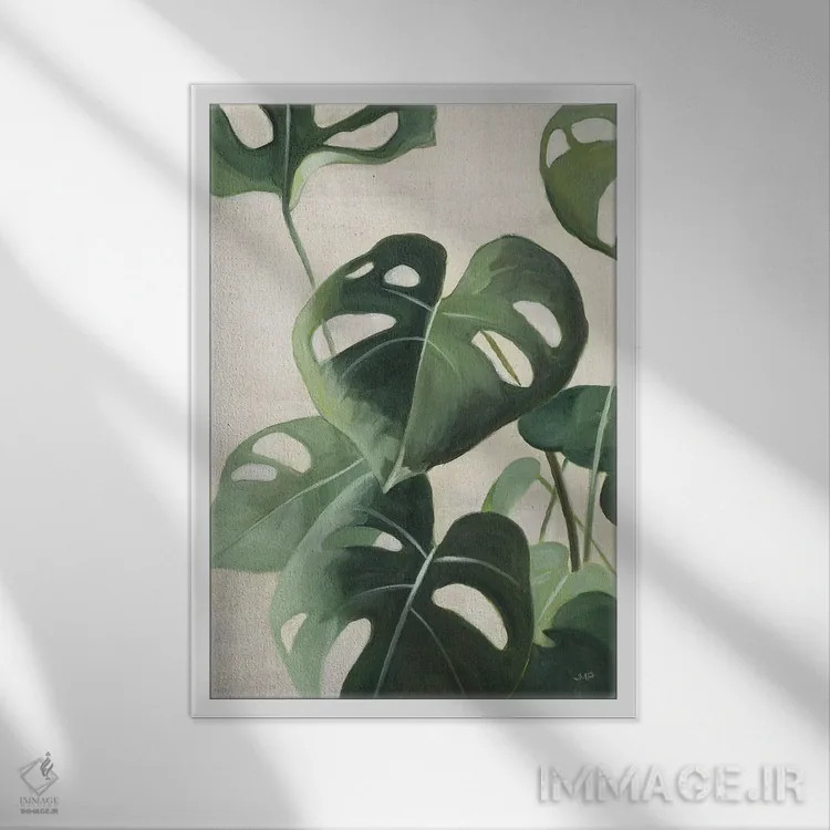 تابلو مدرن مطالعه گرمسیری ۴ اثر جولیا پورینتون - نمای قابدار سفید