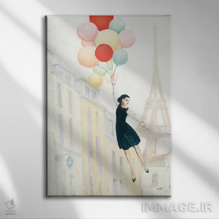 تابلو دکوراتیو بالا در پاریس ۲ اثر جولیا پورینتون - نمای روبهرو روی دیوار