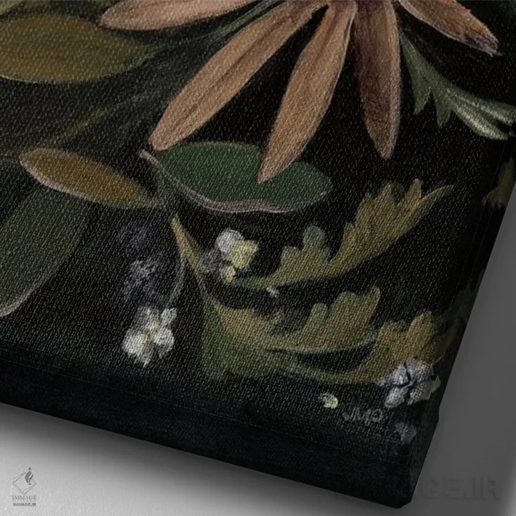 تابلو دکوراتیو نمایشگاه گل ۲ اثر جولیا پورینتون - نمای نزدیک بافت بوم