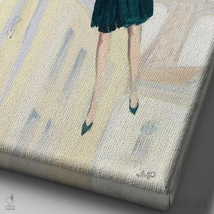 تابلو دکوراتیو بالا در پاریس ۲ اثر جولیا پورینتون - نمای نزدیک بافت بوم