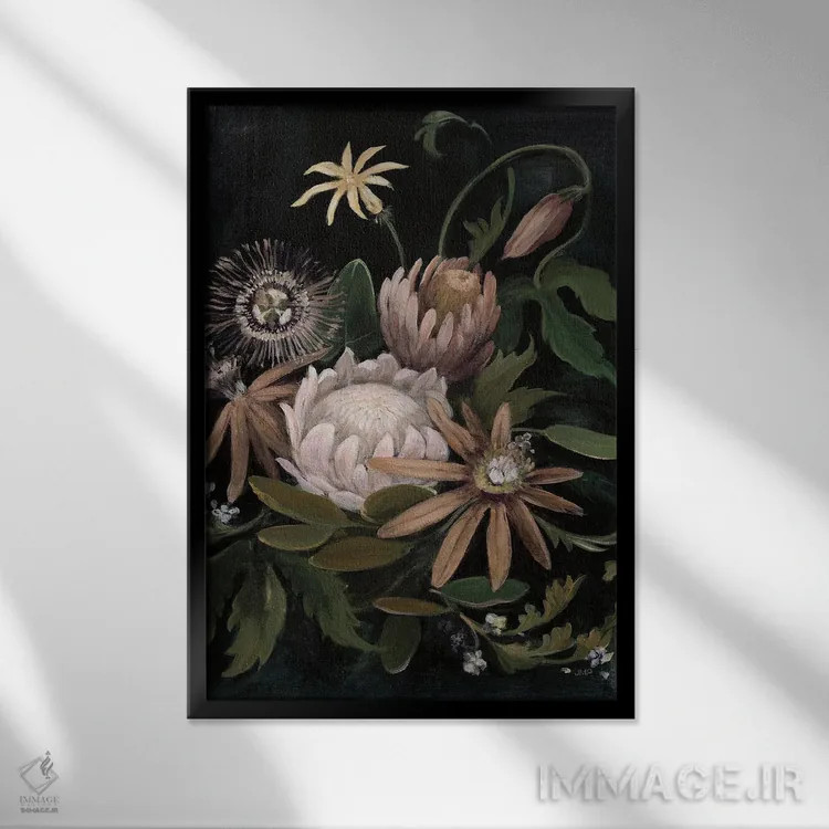 تابلو دکوراتیو نمایشگاه گل ۲ اثر جولیا پورینتون - نمای قابدار مشکی