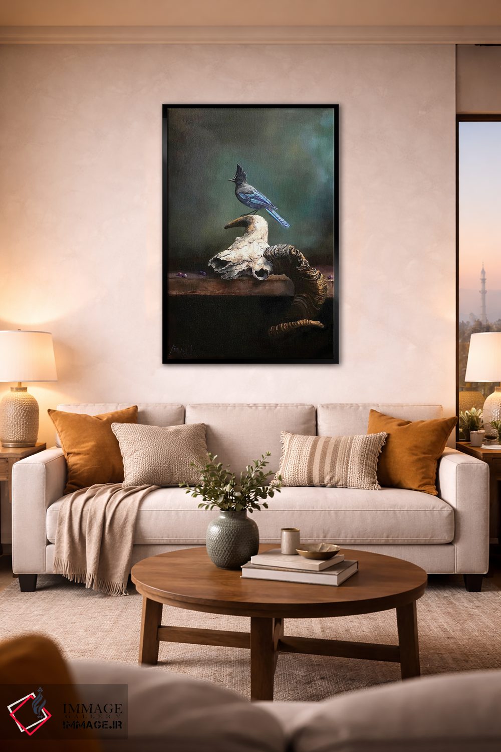 تابلو دکوراتیو Saskatoon Berries, And Steller's Jay,جمجمه قوچ، دانه های ساسکا… اثر یان پرلی - D3B
