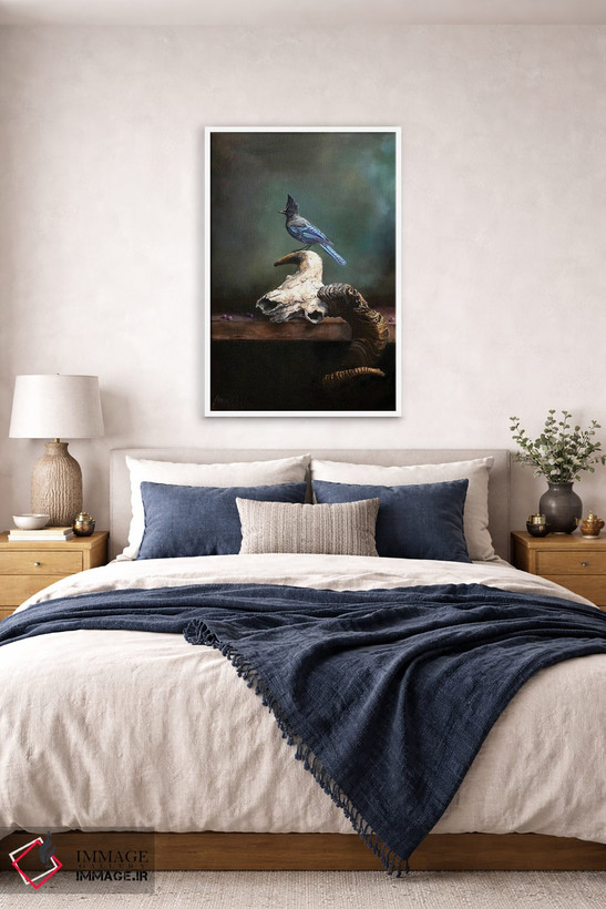 تابلو دکوراتیو Saskatoon Berries, And Steller's Jay,جمجمه قوچ، دانه های ساسکا… اثر یان پرلی - D5W