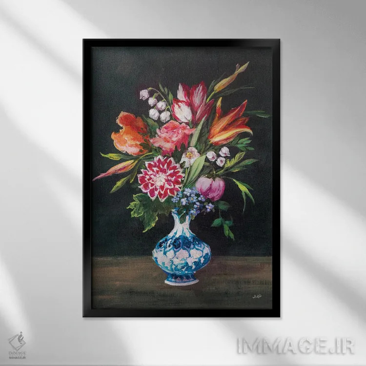 تابلو دکوراتیو استادانه ۱ اثر جولیا پورینتون - نمای قابدار مشکی