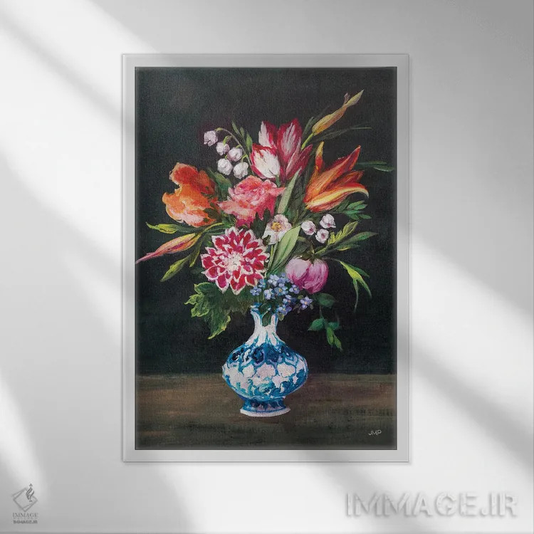 تابلو دکوراتیو استادانه ۱ اثر جولیا پورینتون - نمای قابدار سفید