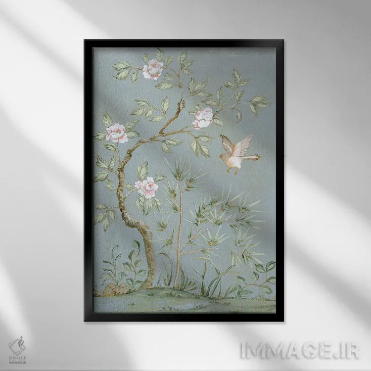 تابلو دکوراتیو نقاشی دیواری بهاری دوم اثر جولیا پورینتون - نمای قابدار مشکی