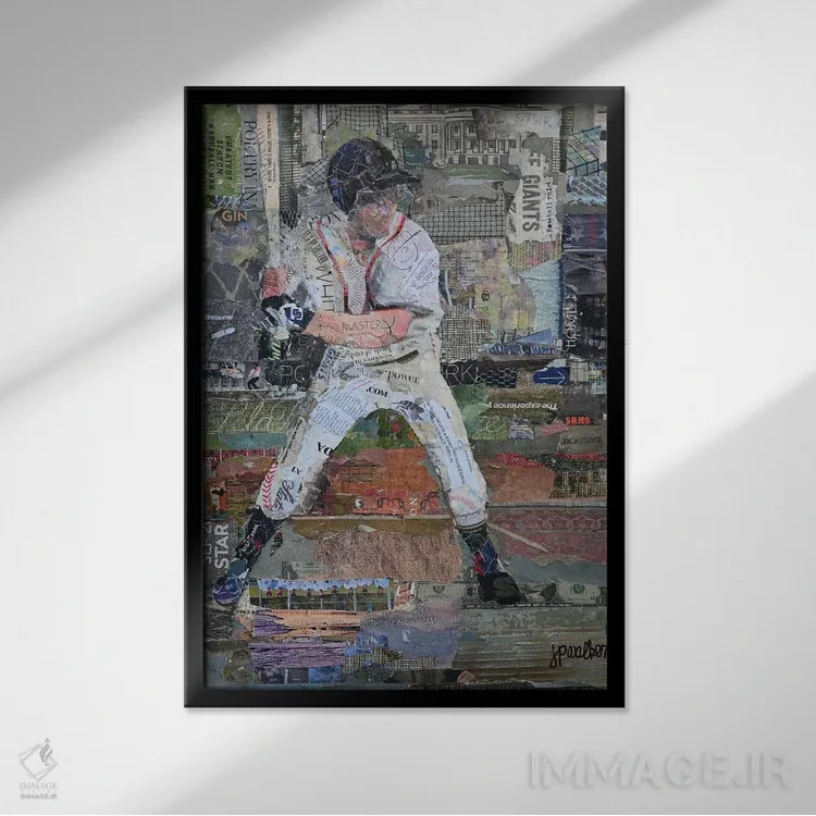 تابلو دکوراتیو قوانین بیسبال اثر جیمی پاولیچ-واکر - نمای قابدار مشکی