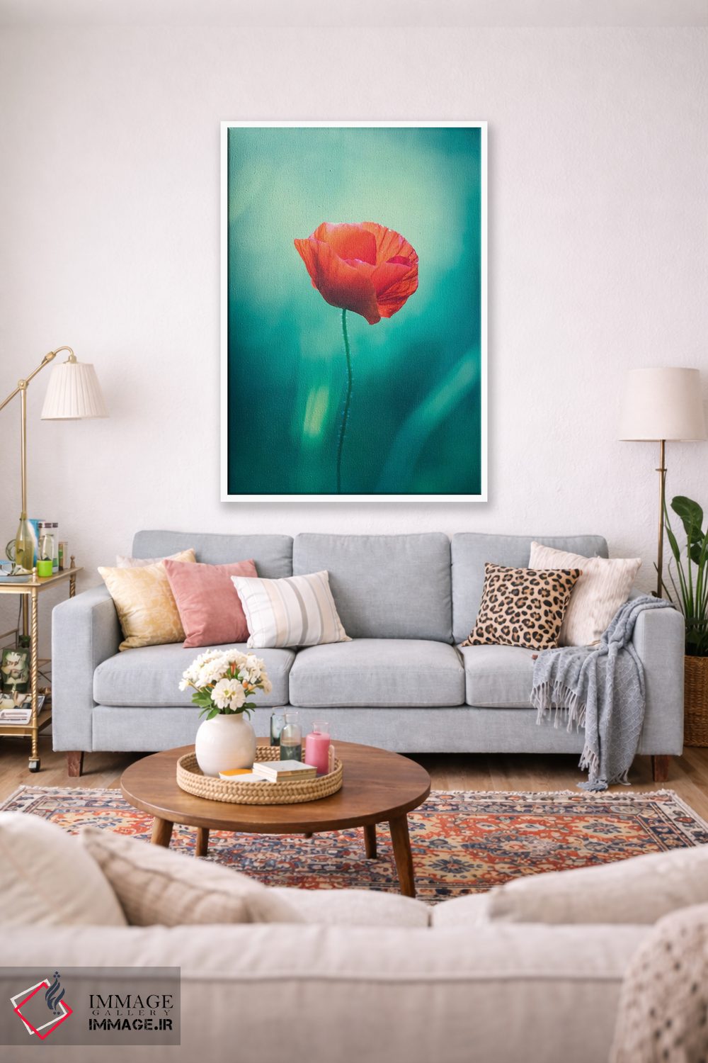 تابلو دکوراتیو شقایق تنها اثر جفرسون کاستلاری - D1W