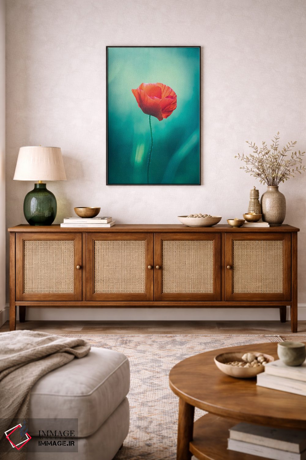 تابلو دکوراتیو شقایق تنها اثر جفرسون کاستلاری - D4B