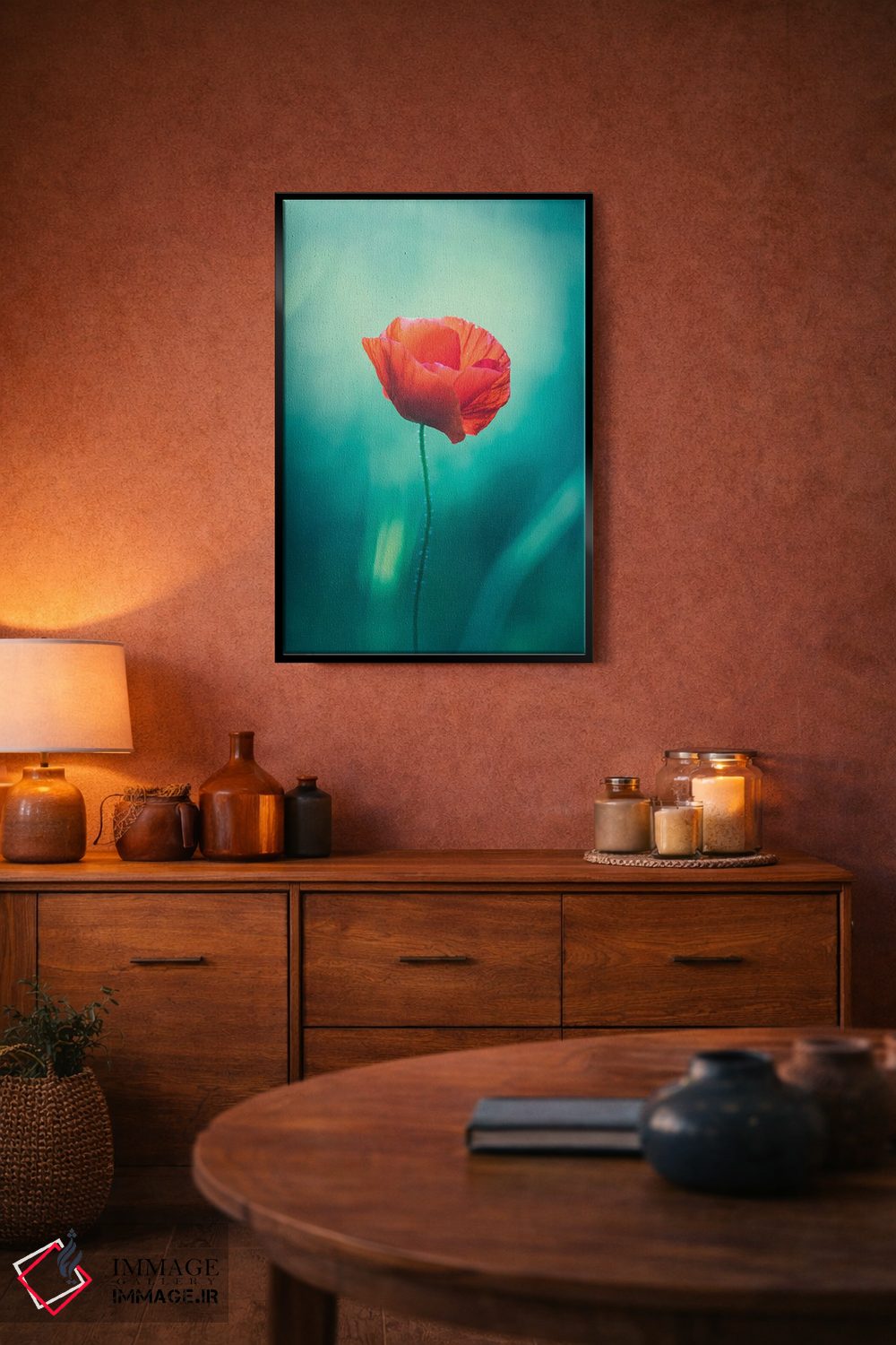 تابلو دکوراتیو شقایق تنها اثر جفرسون کاستلاری - D6B