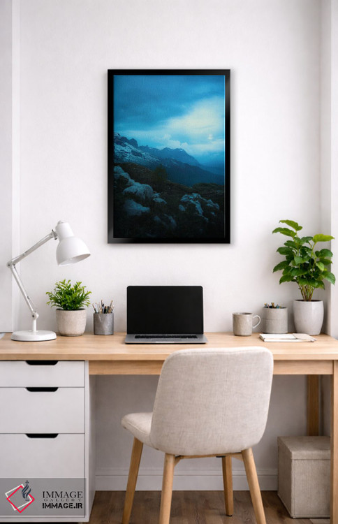 تابلو دکوراتیو ساعت آبی در کوه های ایتالیا اثر جفرسون کاستلاری - D4B
