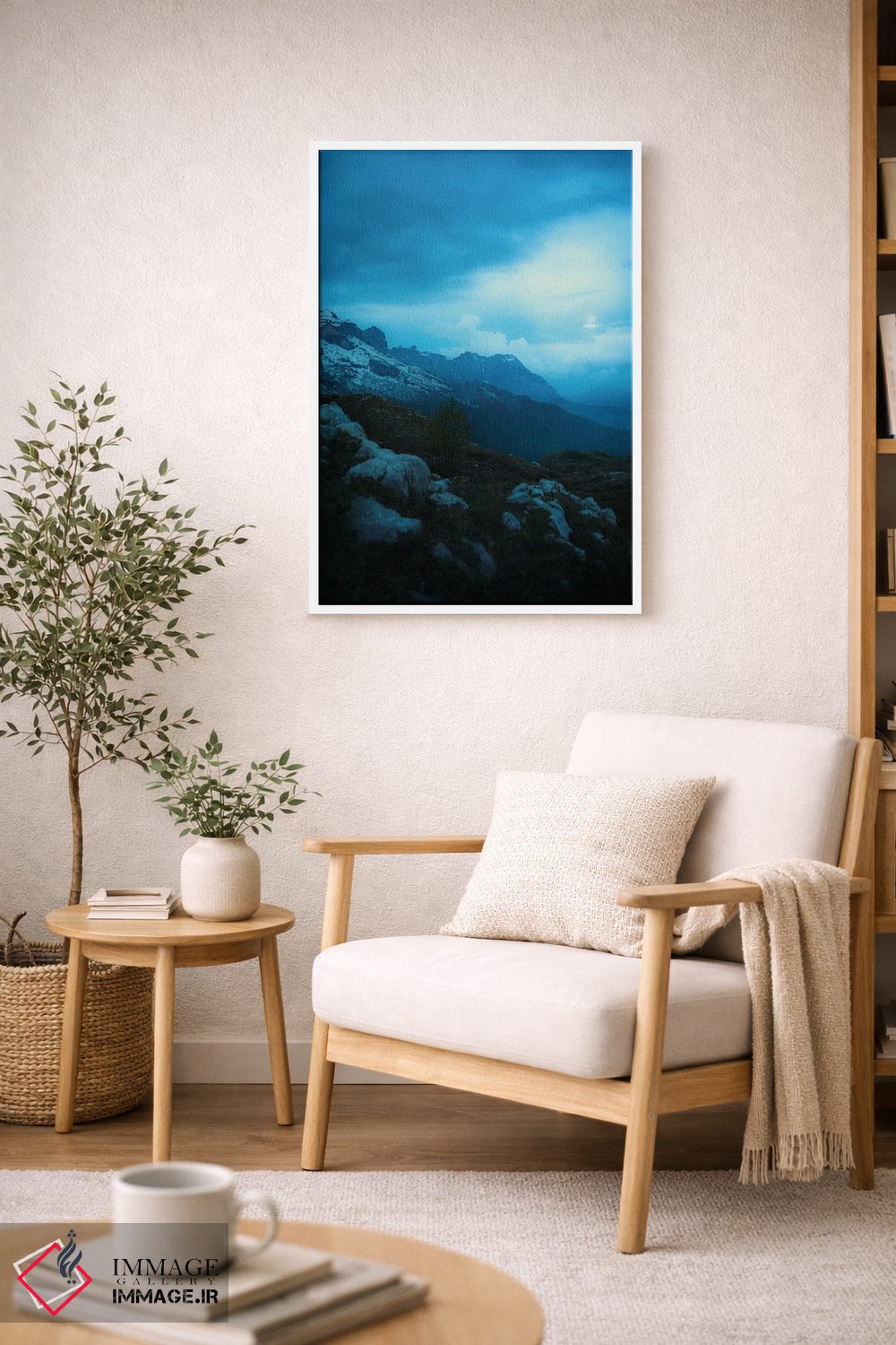 تابلو دکوراتیو ساعت آبی در کوه های ایتالیا اثر جفرسون کاستلاری - D6W