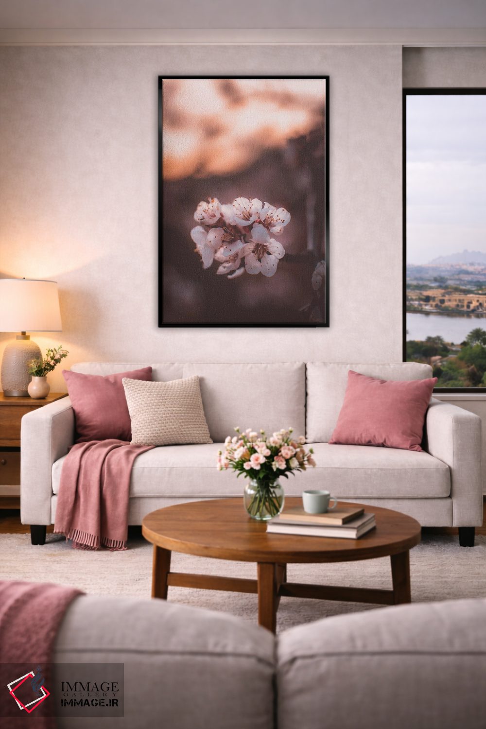 تابلو دکوراتیو شکوفه های زردآلو اثر جفرسون کاستلاری - D4B