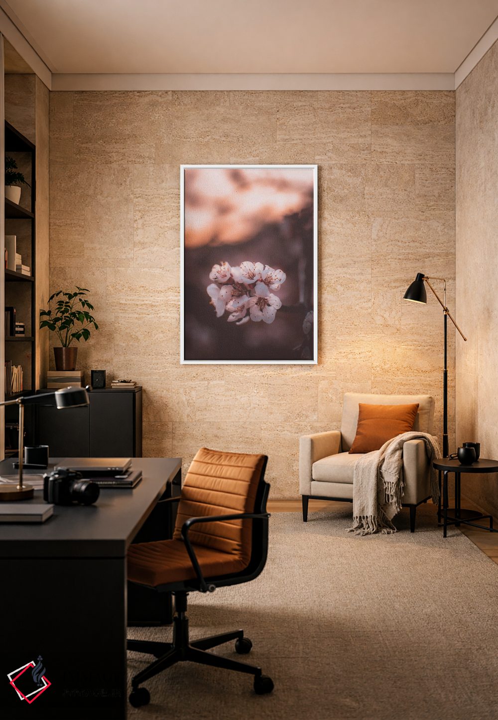 تابلو دکوراتیو شکوفه های زردآلو اثر جفرسون کاستلاری - D6W