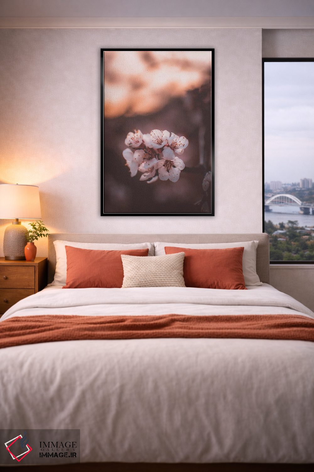 تابلو دکوراتیو شکوفه های زردآلو اثر جفرسون کاستلاری - D5B