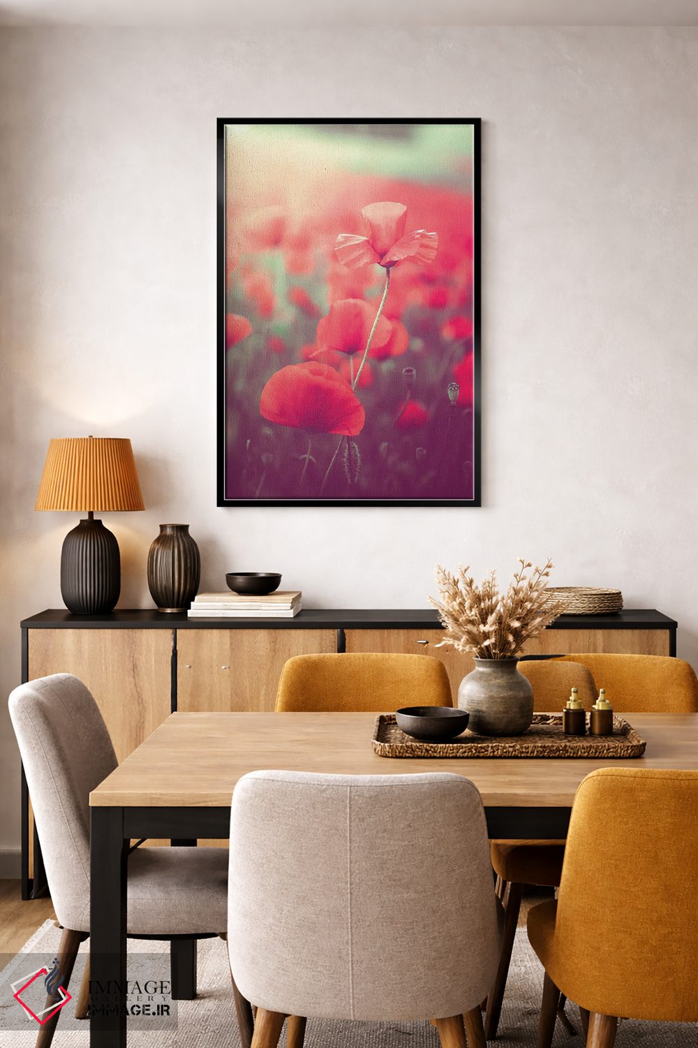 تابلو دکوراتیو شقایق در مزرعه شقایق ها اثر جفرسون کاستلاری - D5B