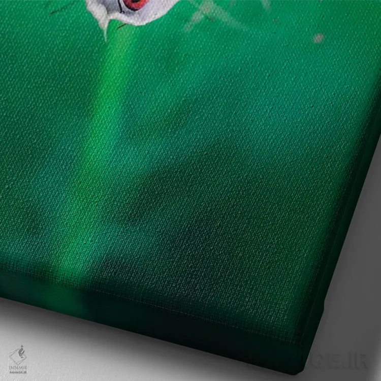 تابلو دکوراتیو کفشدوزک قرمز اثر جفرسون کاستلاری - نمای نزدیک بافت بوم