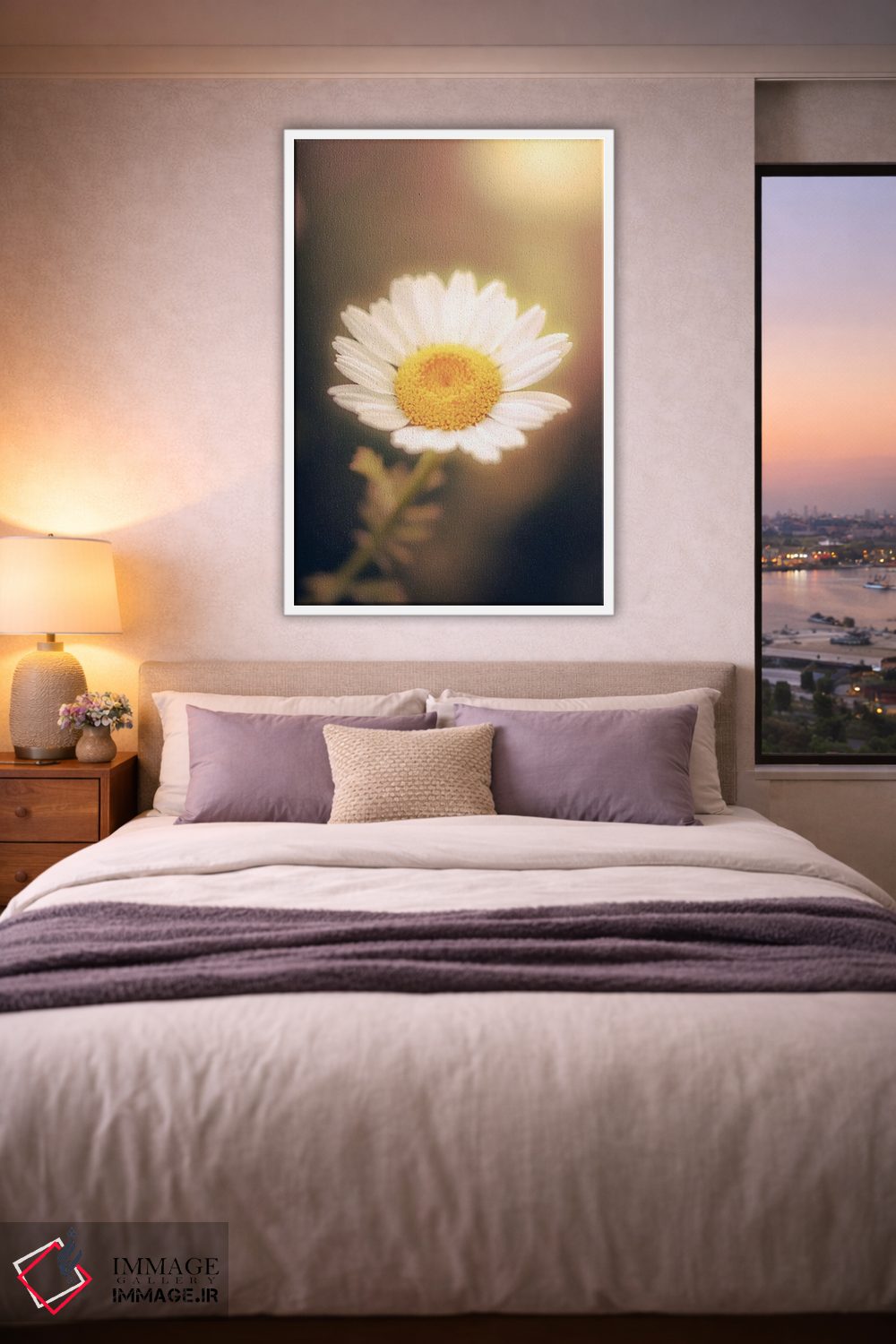 تابلو دکوراتیو نمای نزدیک گل بابونه اثر جفرسون کاستلاری - D2W