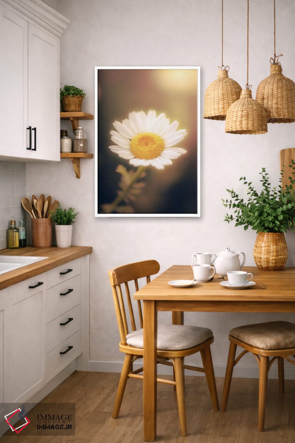 تابلو دکوراتیو نمای نزدیک گل بابونه اثر جفرسون کاستلاری - D6W