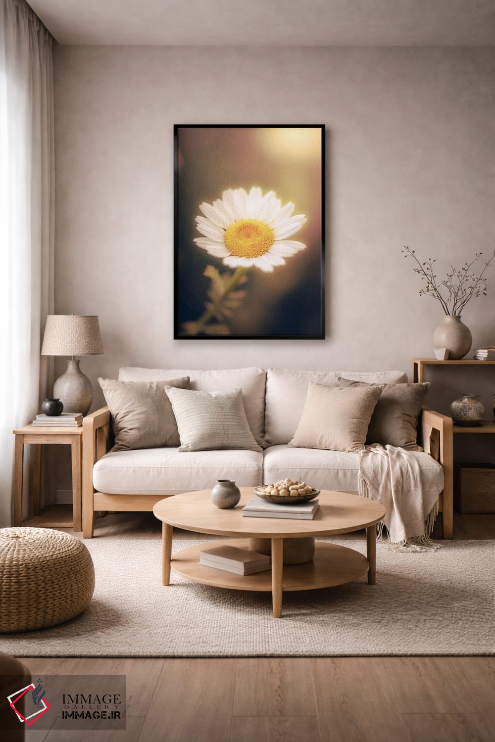 تابلو دکوراتیو نمای نزدیک گل بابونه اثر جفرسون کاستلاری - D5B