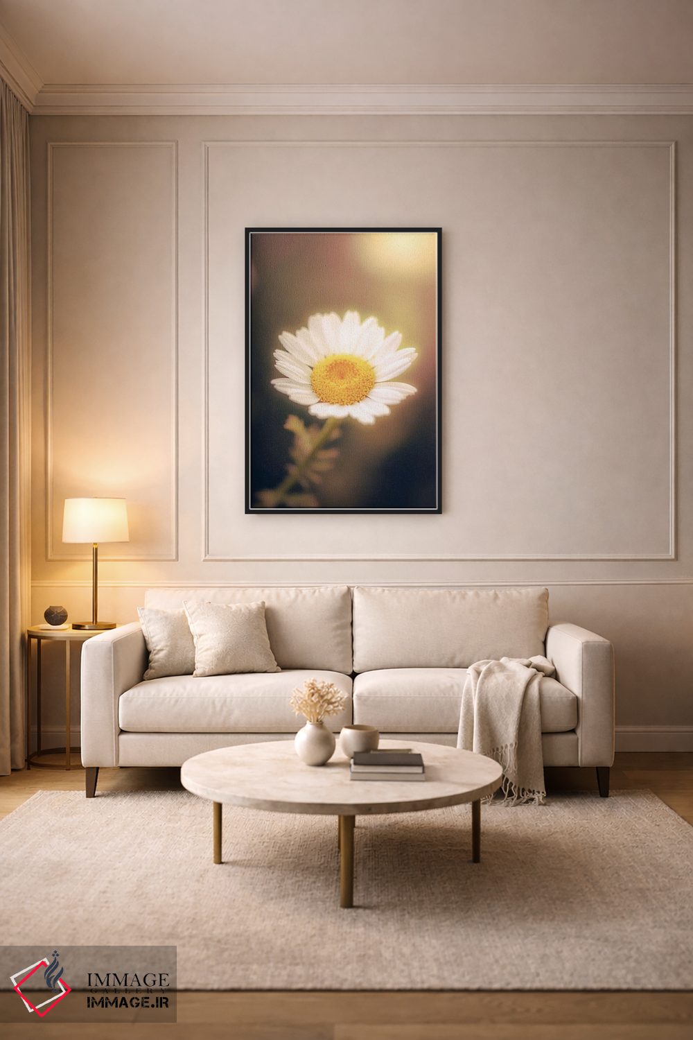 تابلو دکوراتیو نمای نزدیک گل بابونه اثر جفرسون کاستلاری - D4B