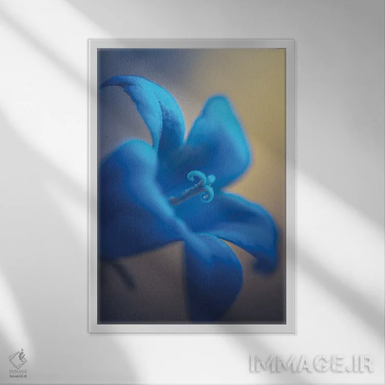 تابلو دکوراتیو گل ناقوسک اثر جفرسون کاستلاری - نمای قابدار سفید