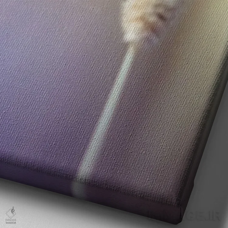 تابلو دکوراتیو پروانه کوچک در میان علف های خشک اثر جفرسون کاستلاری - نمای نزدیک بافت بوم