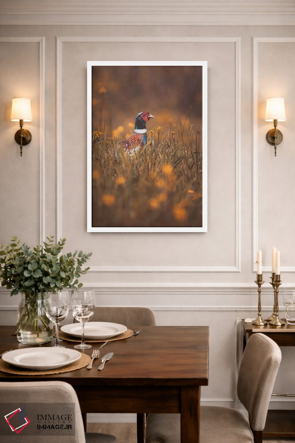 تابلو دکوراتیو قرقاول نر در حال سرک کشیدن اثر جفرسون کاستلاری - D1W