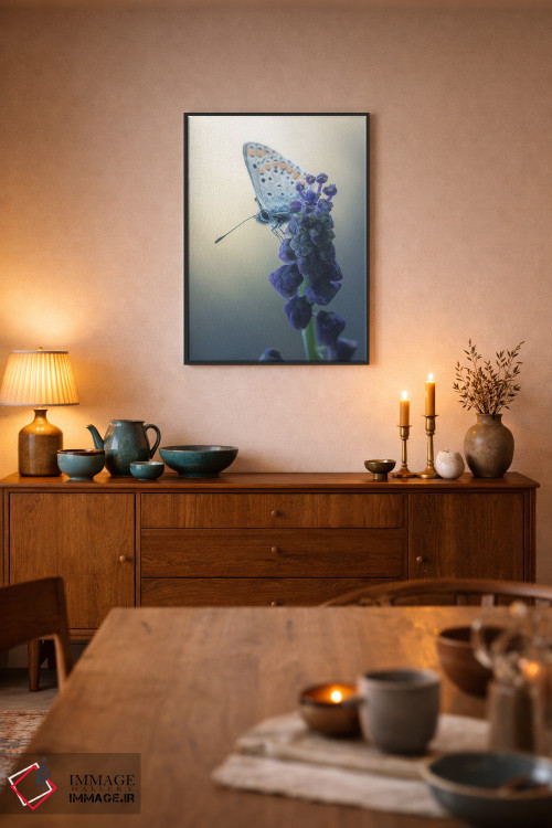 تابلو دکوراتیو پروانه روی گل لامپاسونه اثر جفرسون کاستلاری - D6B