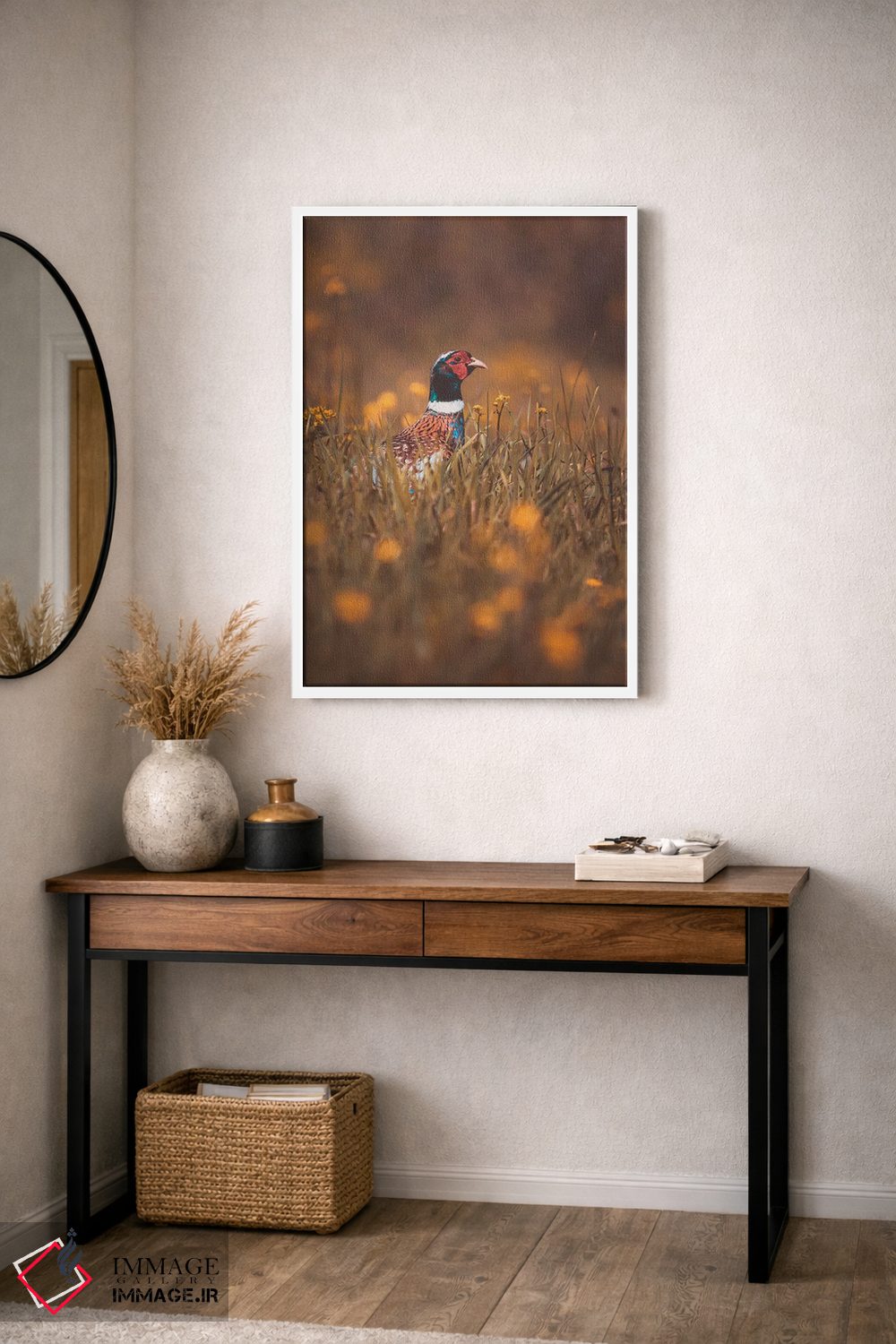 تابلو دکوراتیو قرقاول نر در حال سرک کشیدن اثر جفرسون کاستلاری - D3W