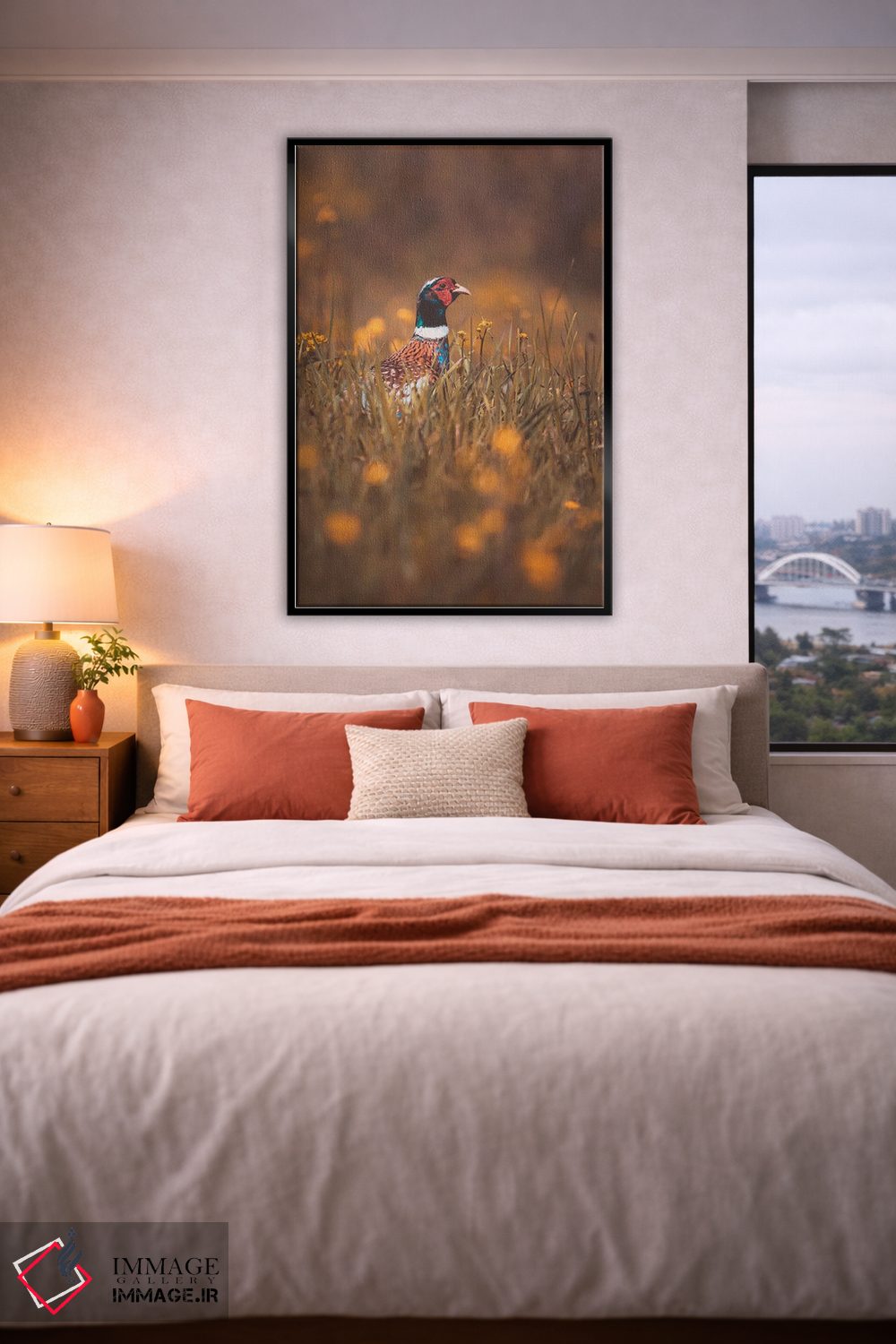 تابلو دکوراتیو قرقاول نر در حال سرک کشیدن اثر جفرسون کاستلاری - D6B