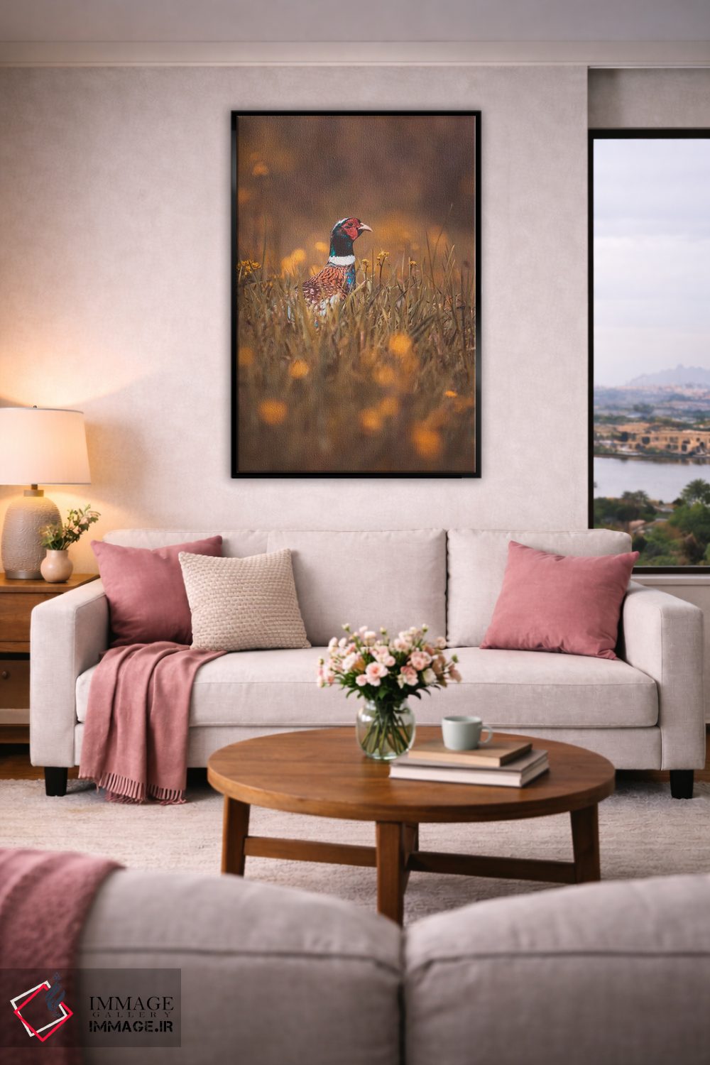 تابلو دکوراتیو قرقاول نر در حال سرک کشیدن اثر جفرسون کاستلاری - D5B