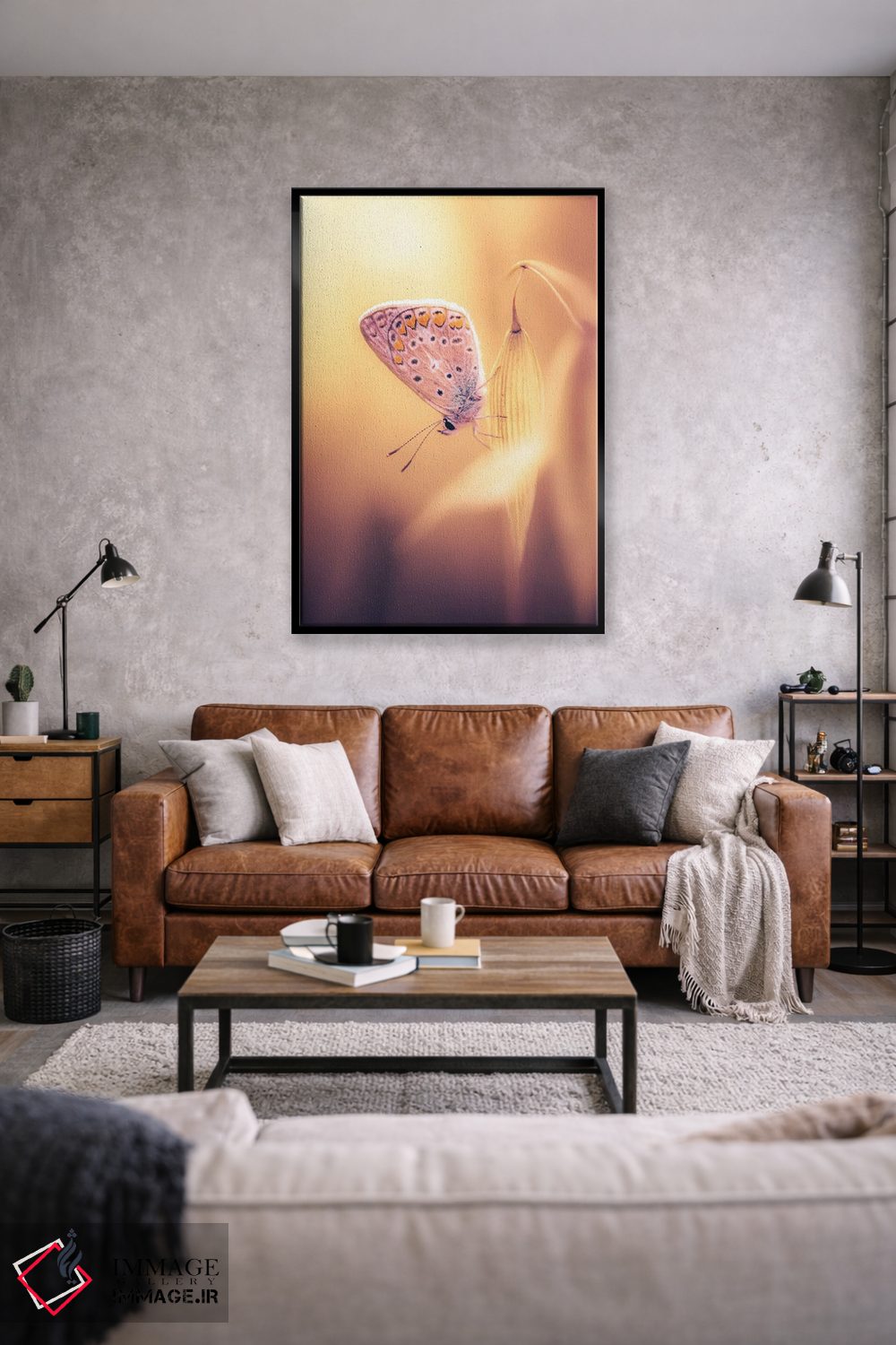 تابلو دکوراتیو پروانه کوچک میان یولاف های وحشی اثر جفرسون کاستلاری - D2B