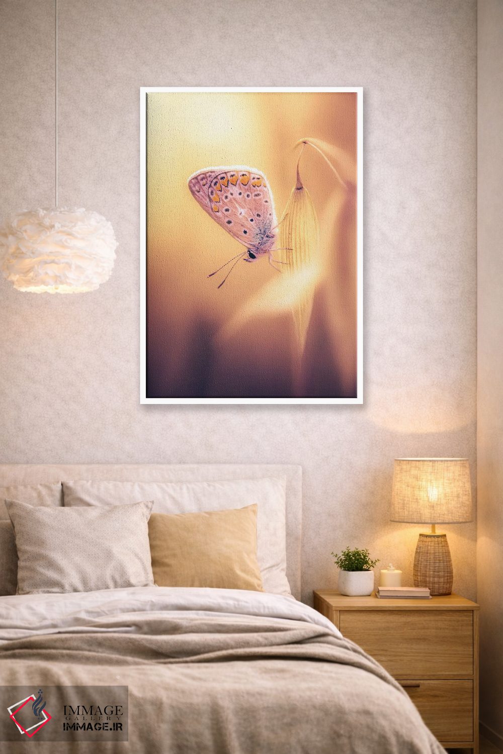 تابلو دکوراتیو پروانه کوچک میان یولاف های وحشی اثر جفرسون کاستلاری - D1W