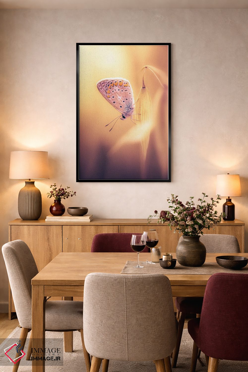 تابلو دکوراتیو پروانه کوچک میان یولاف های وحشی اثر جفرسون کاستلاری - D5B