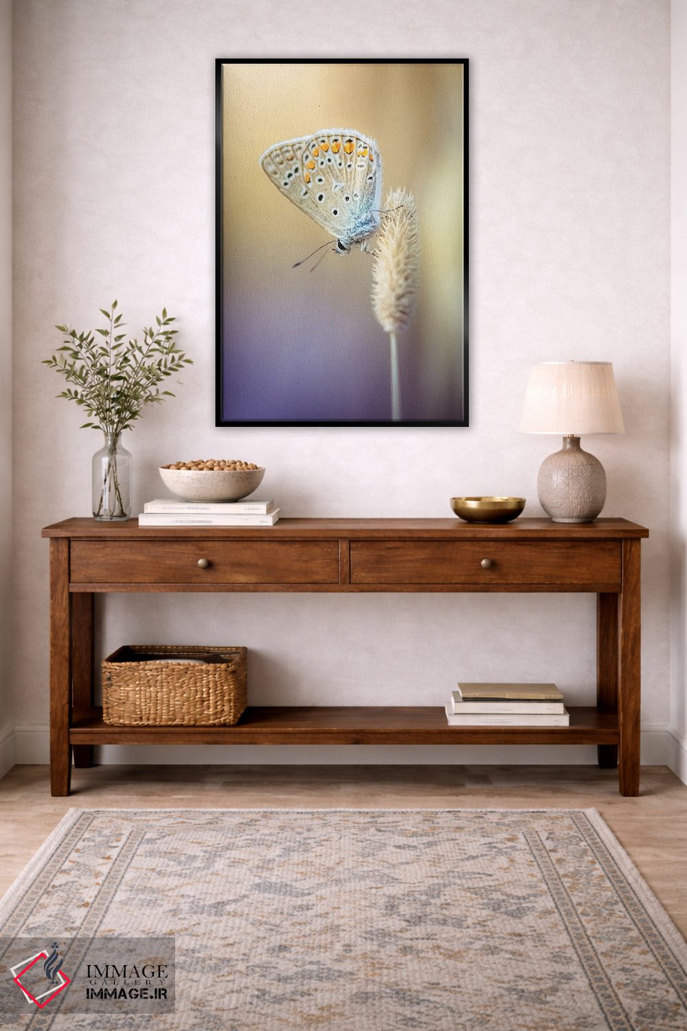 تابلو دکوراتیو پروانه کوچک در میان علف های خشک اثر جفرسون کاستلاری - D4B