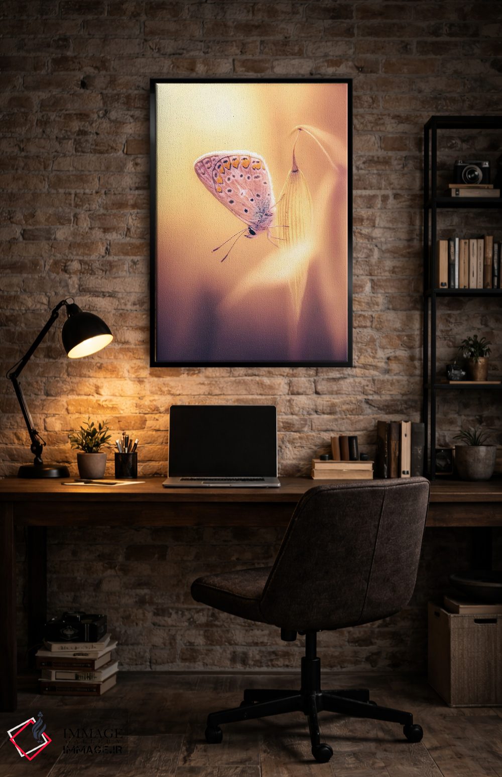 تابلو دکوراتیو پروانه کوچک میان یولاف های وحشی اثر جفرسون کاستلاری - D6B
