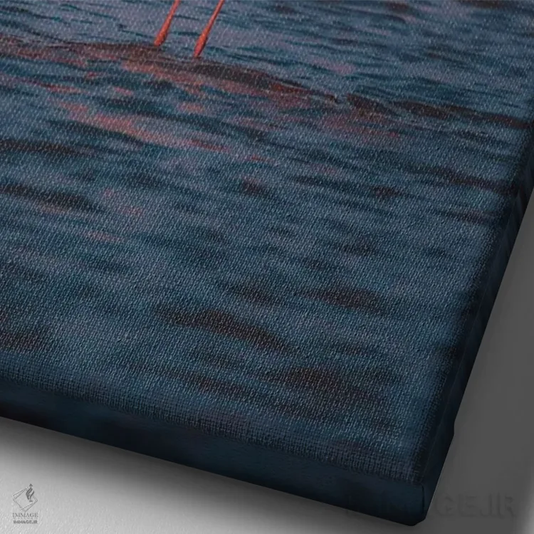 تابلو دکوراتیو نمای پشت فلامینگو با بال های باز نشان دهنده زیبایی آن اثر جفرسون کاستلاری - نمای نزدیک بافت بوم