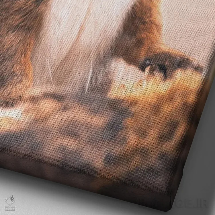 تابلو دکوراتیو سنجاب قرمز اثر جفرسون کاستلاری - نمای نزدیک بافت بوم