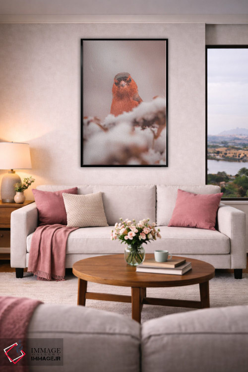 تابلو دکوراتیو پرتره فنچ در برف اثر جفرسون کاستلاری - D4B