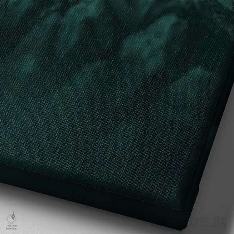 تابلو دکوراتیو قارچ ها روی میوه کاج اثر جفرسون کاستلاری - نمای نزدیک بافت بوم