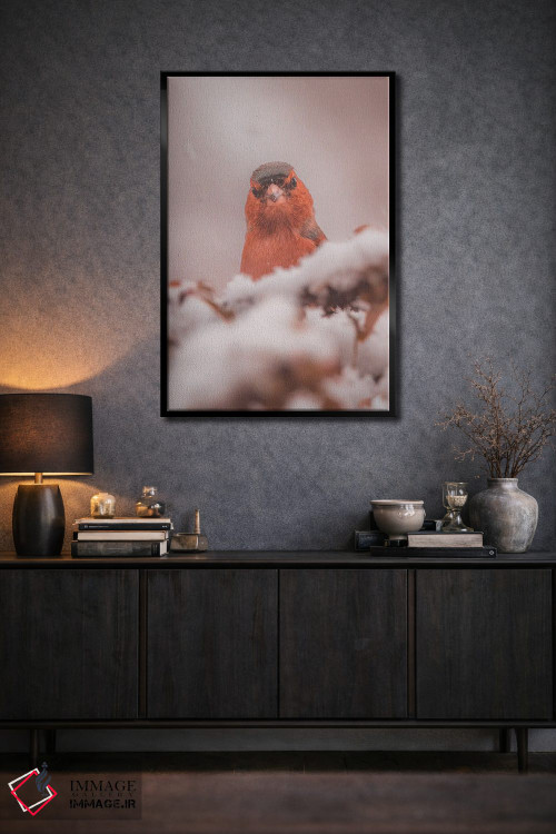 تابلو دکوراتیو پرتره فنچ در برف اثر جفرسون کاستلاری - D2B